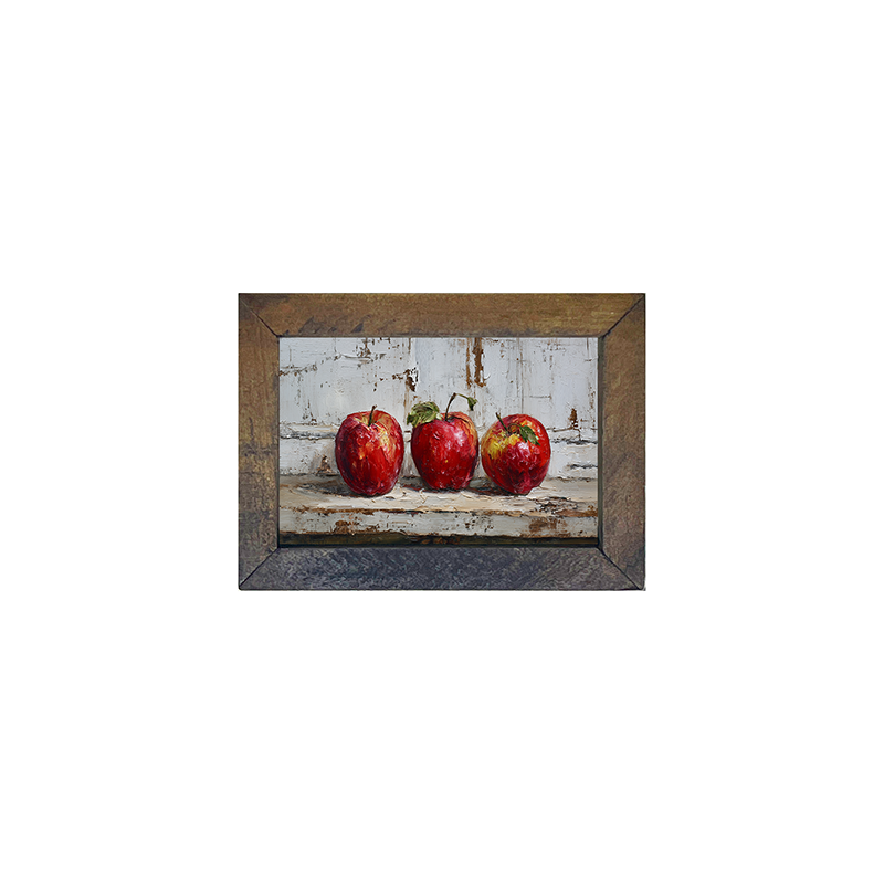 Sideboard Still Life - Three Red Apples - Horizontal Frame