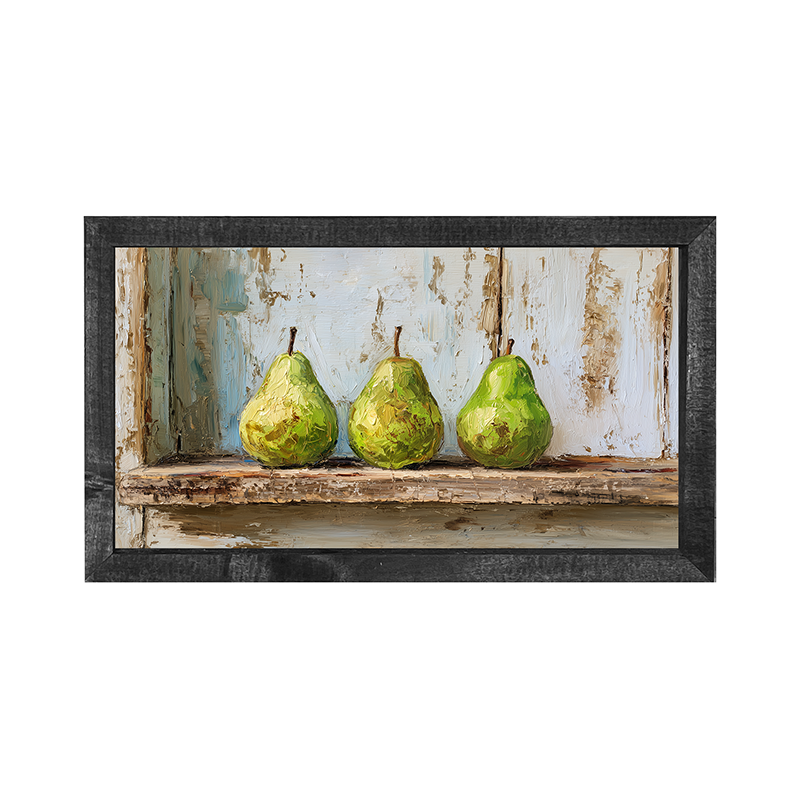 Sideboard Still Life - Three Pears - Horizontal Frame