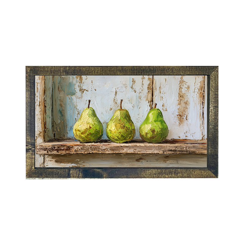Sideboard Still Life - Three Pears - Horizontal Frame