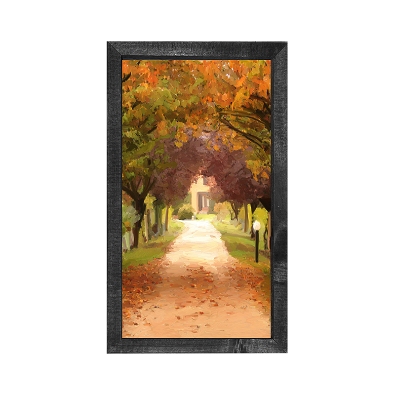 leaves on sidewalk