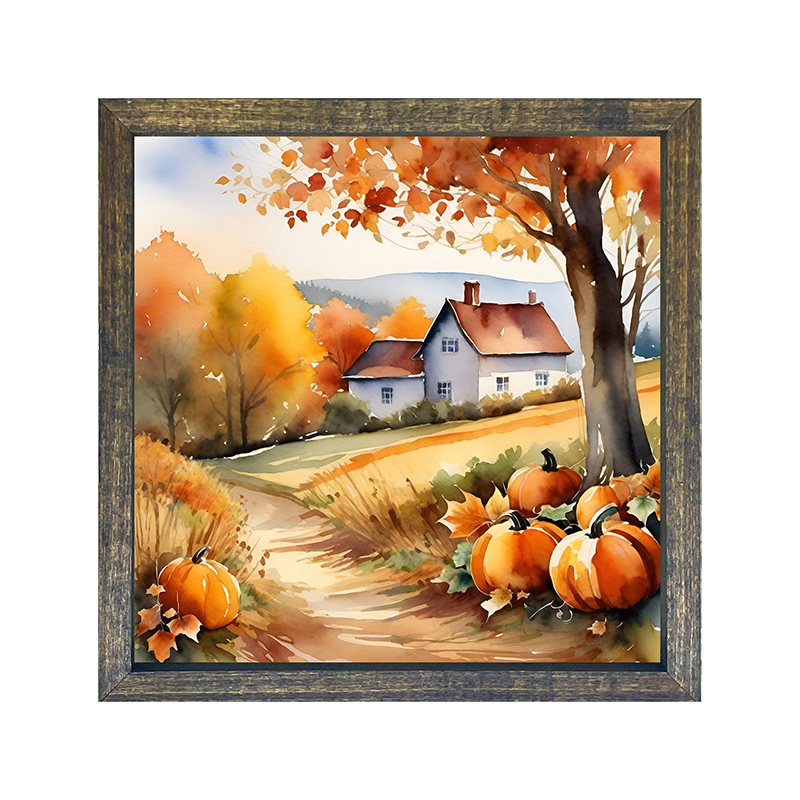 Pumpkins under tree
