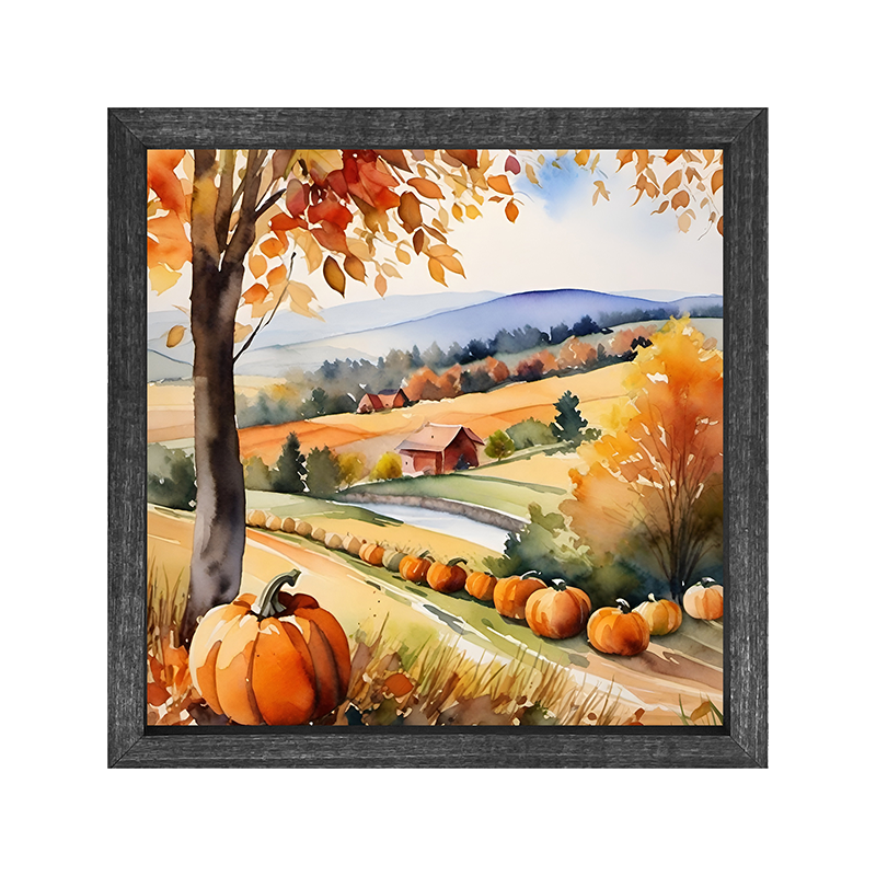 Pumpkins in  row