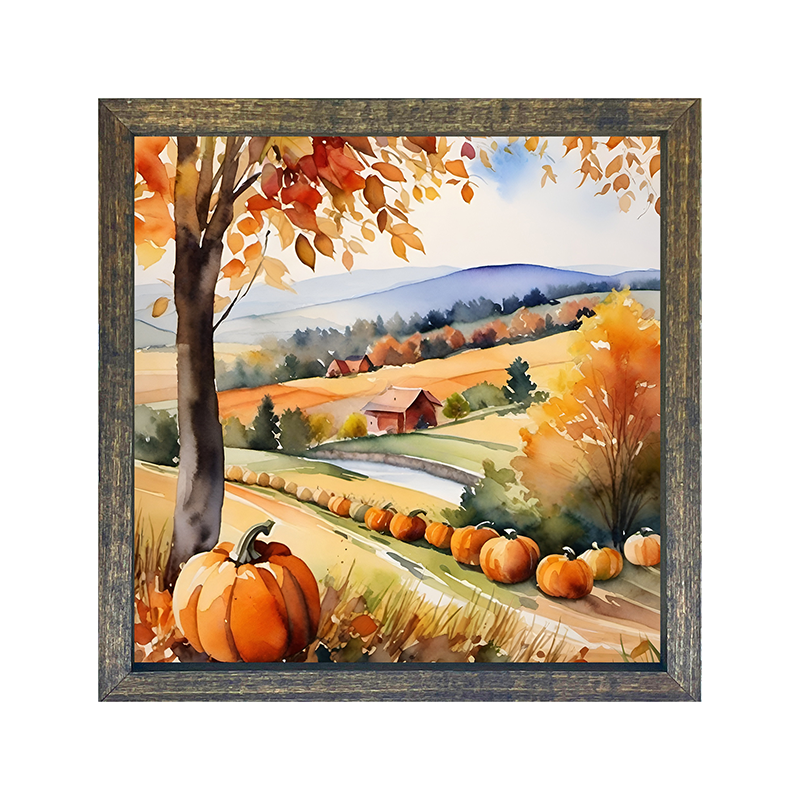 Pumpkins in  row