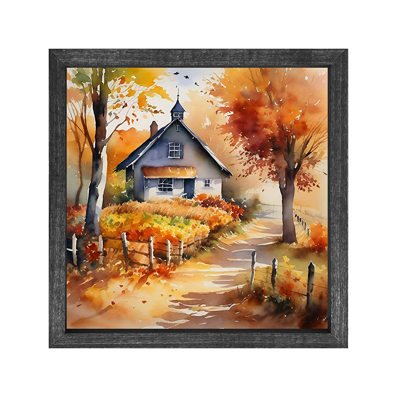Autumn House on path