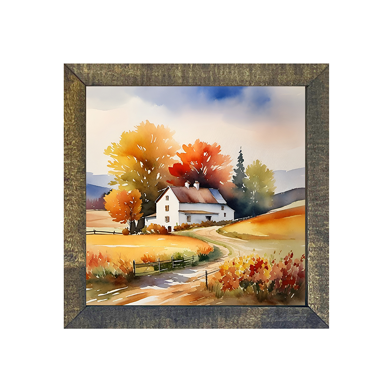 Autumn house at end of driveway
