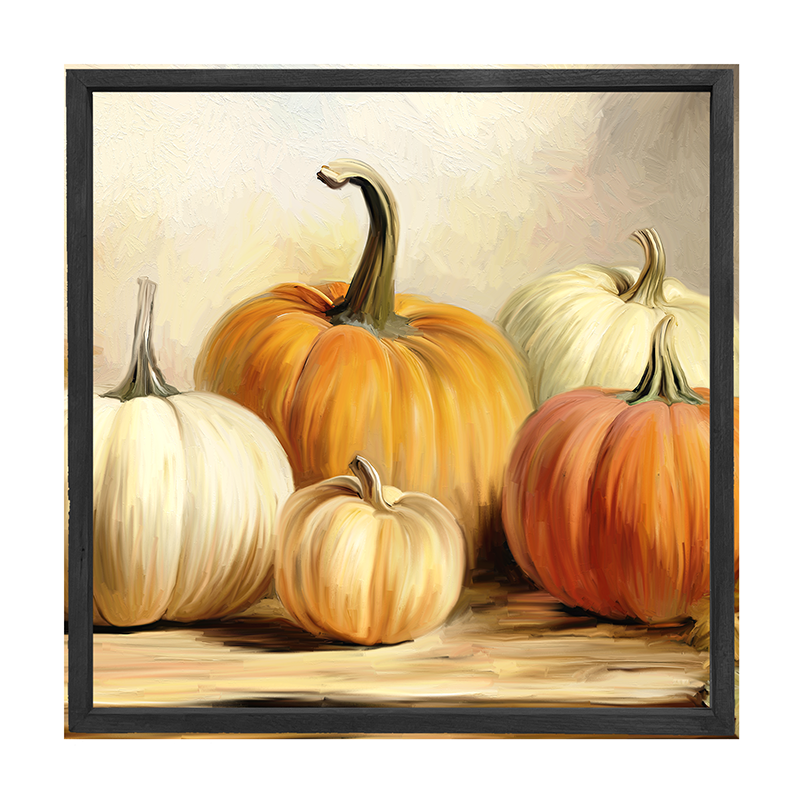 Pumpkins on a table