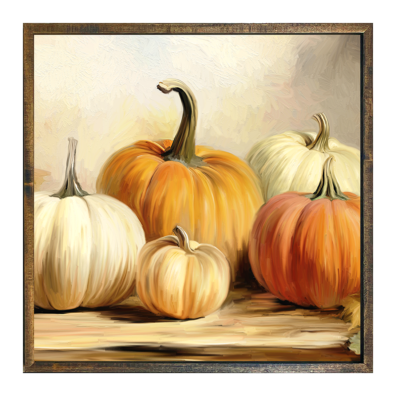 Pumpkins on a table