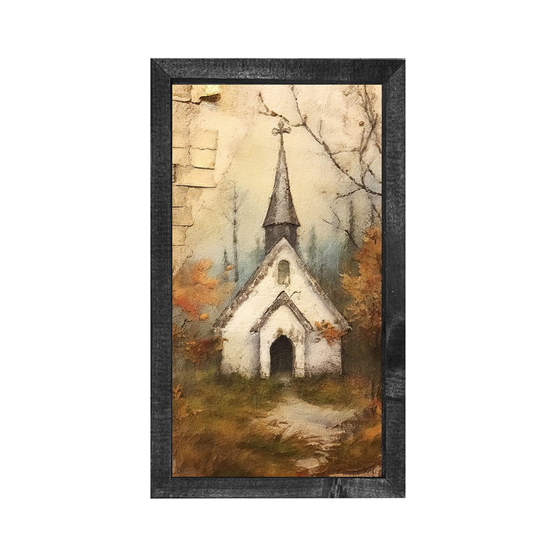 Autumn Church 2-Vertical Frame