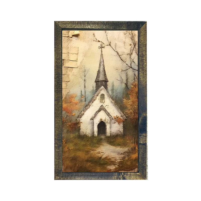 Autumn Church 2-Vertical Frame