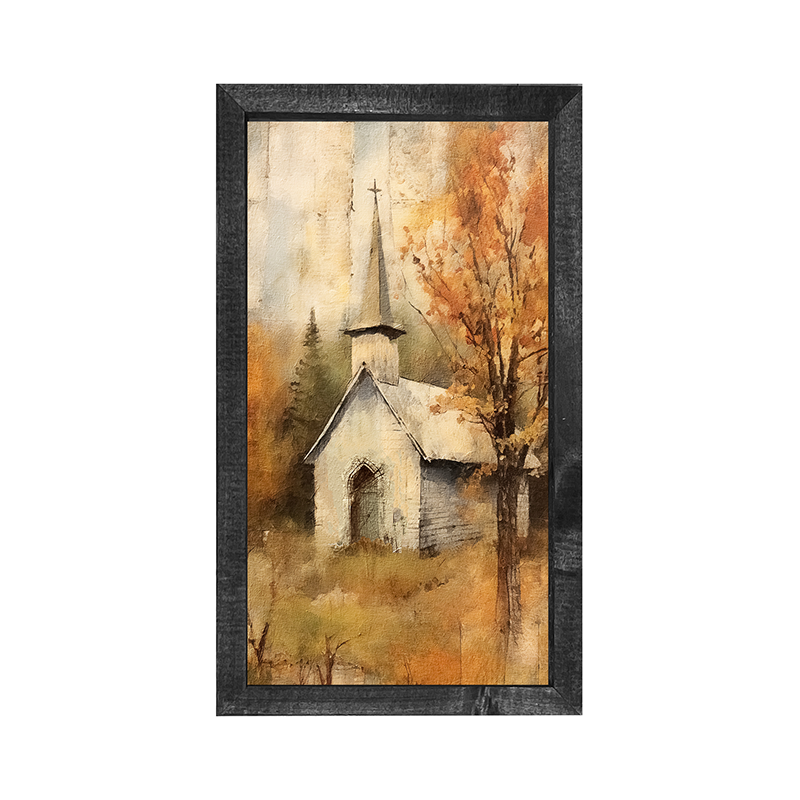 Autumn Church 4-Vertical Frame