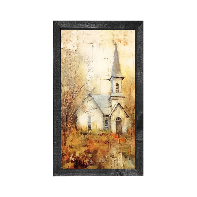 Autumn Church 5-Vertical Frame