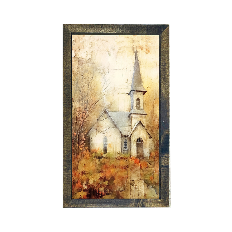 Autumn Church 5-Vertical Frame