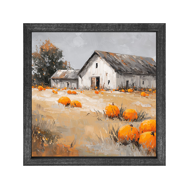 Orange Pumpkins in Field