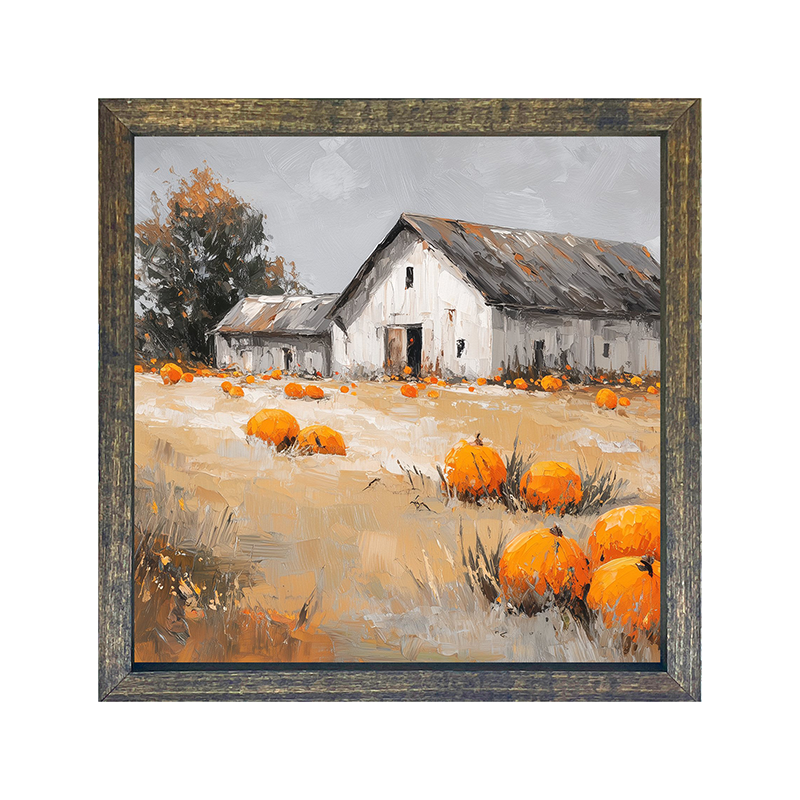 Orange Pumpkins in Field