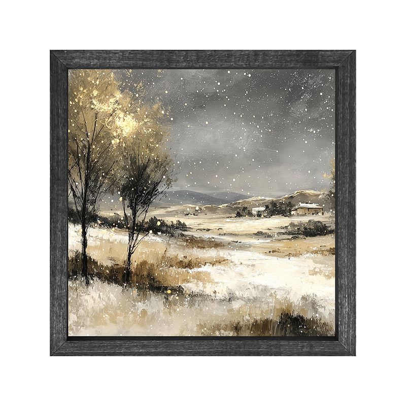 Snow Falling on a Field