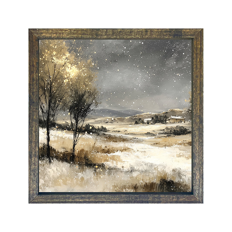 Snow Falling on a Field