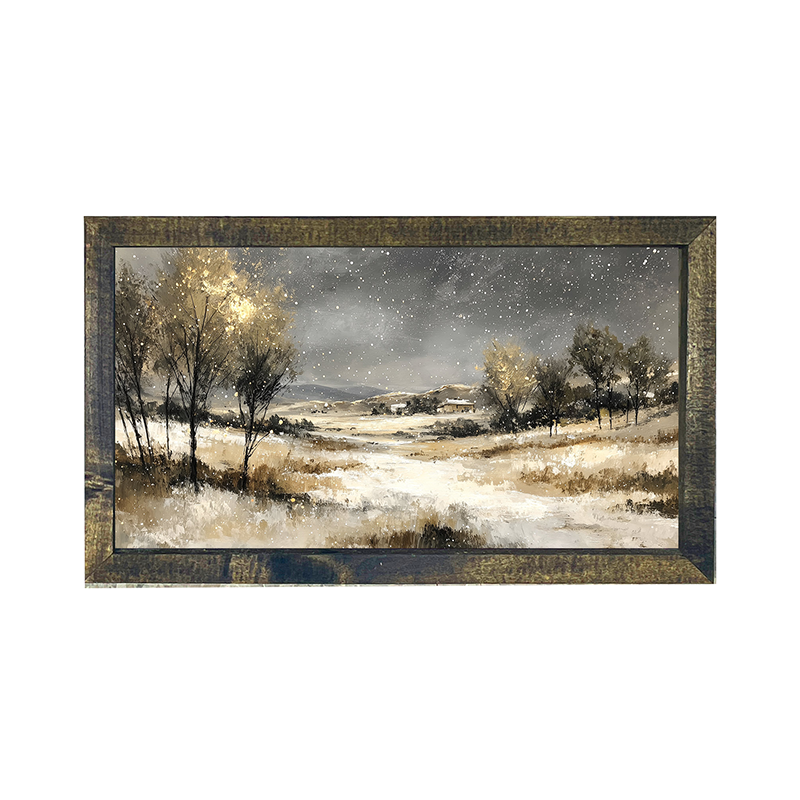 Snow Falling on a Field - Horizontal Frame