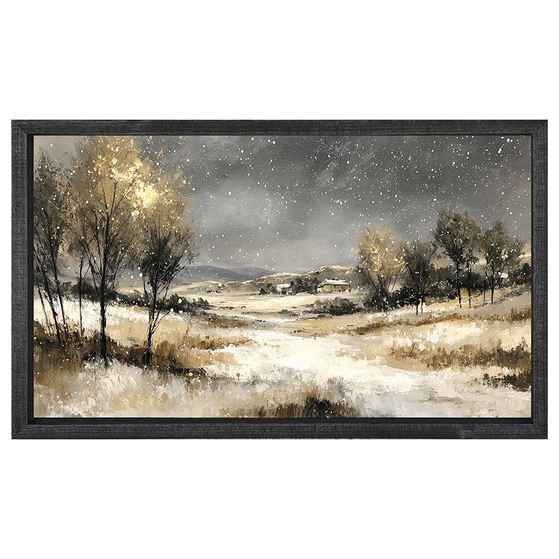 Snow Falling on a Field - Horizontal Frame