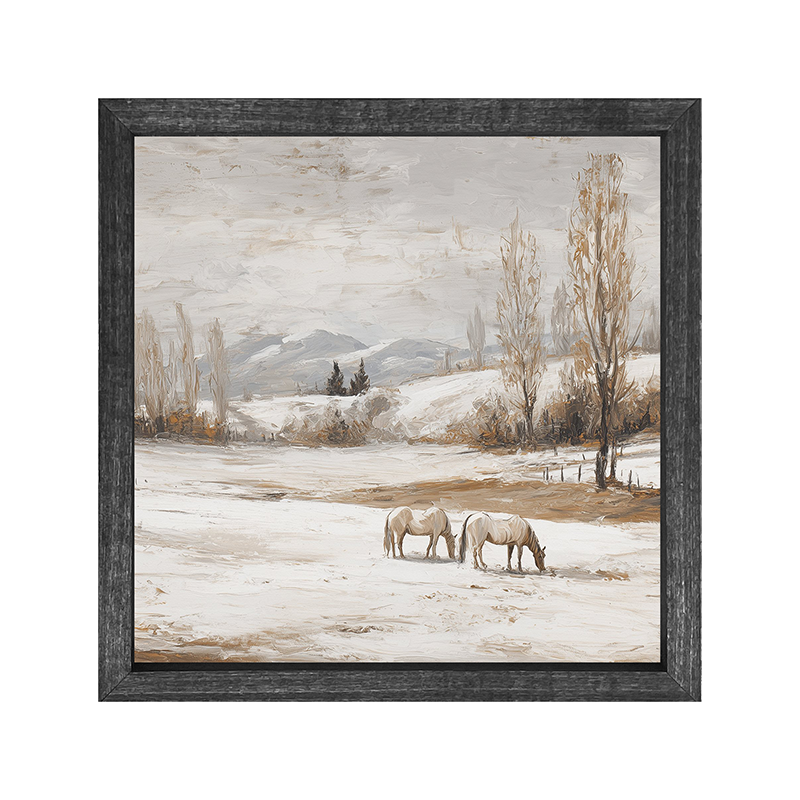 Horses in a Snowy Field