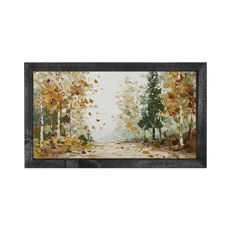 Autumn Country - Trees along Road - Horizontal Frame
