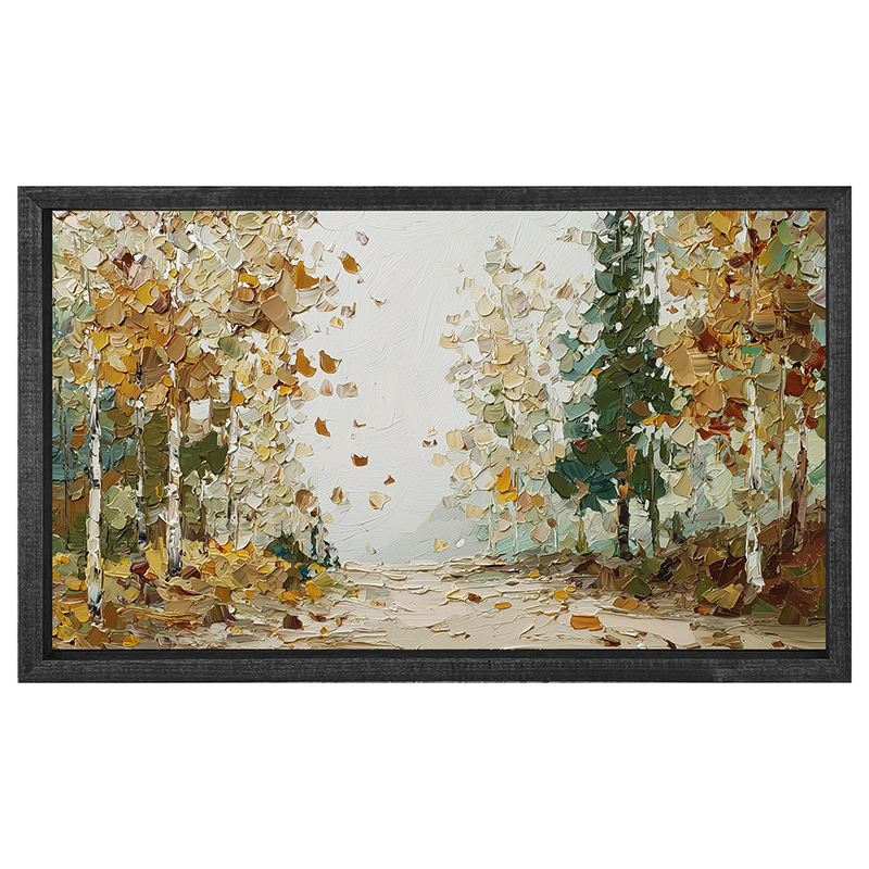 Autumn Country - Trees along Road - Horizontal Frame