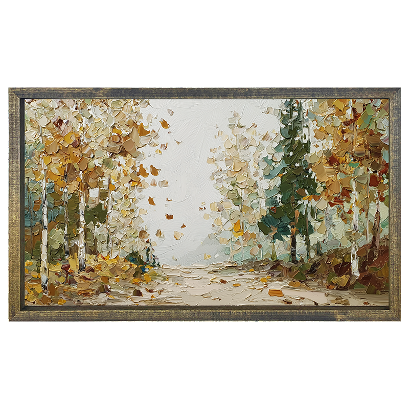 Autumn Country - Trees along Road - Horizontal Frame