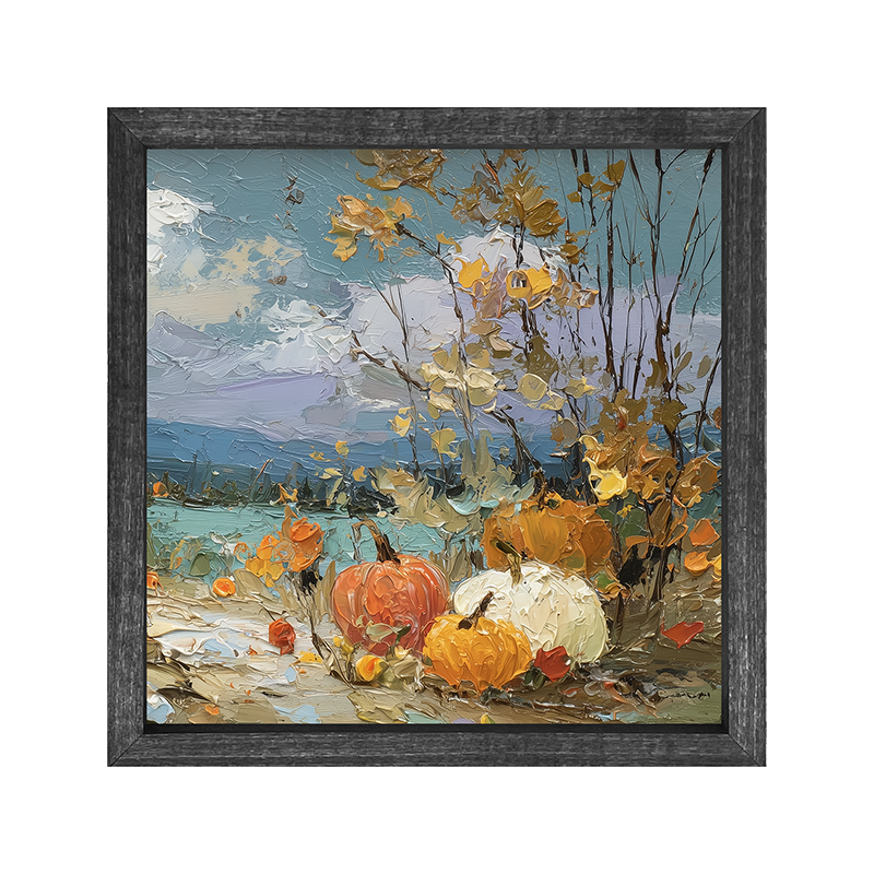 Pumpkin Country - Small Pumpkins along Path - Square Frame