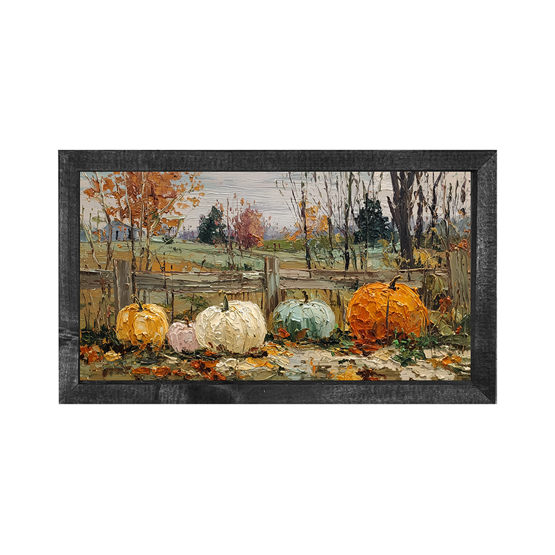 Pumpkin Country - Along the Fence - Horizontal Frame
