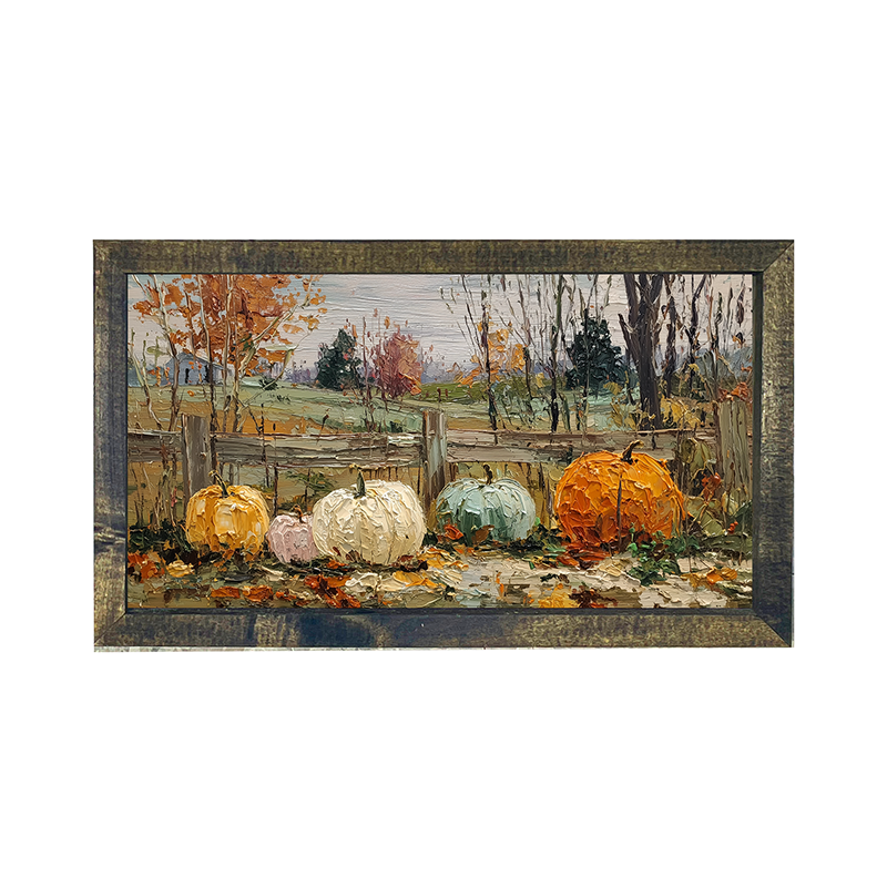 Pumpkin Country - Along the Fence - Horizontal Frame