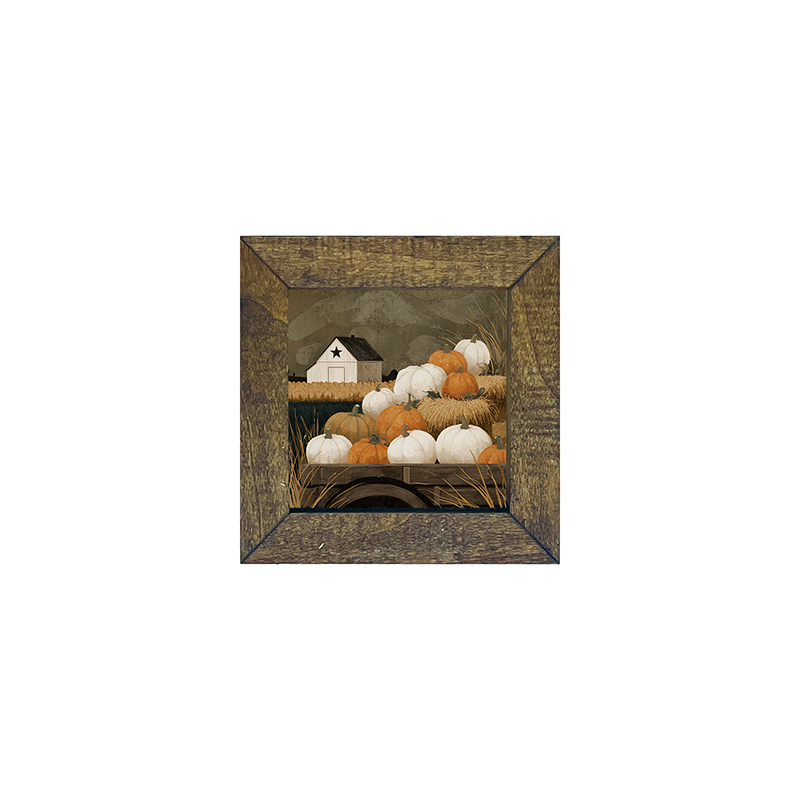 Rustic Wagon with Pumpkins - Square