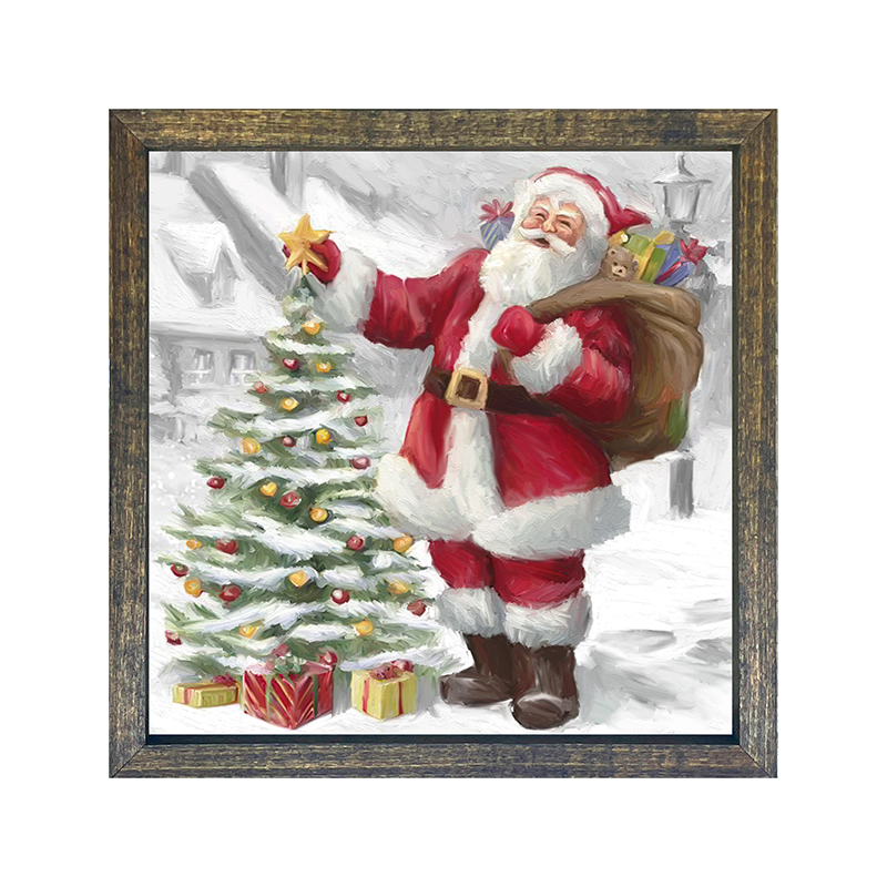 santa-with-outdoor christmas tree