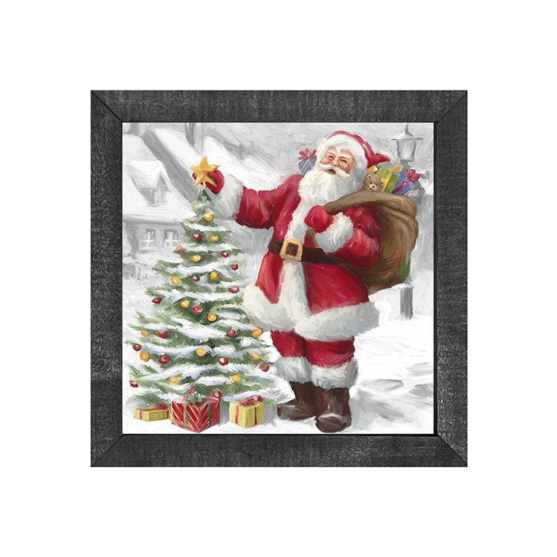 santa-with-outdoor christmas tree