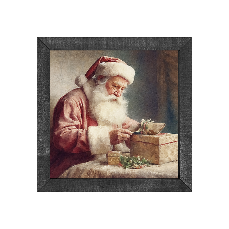 Old world Santa with gift