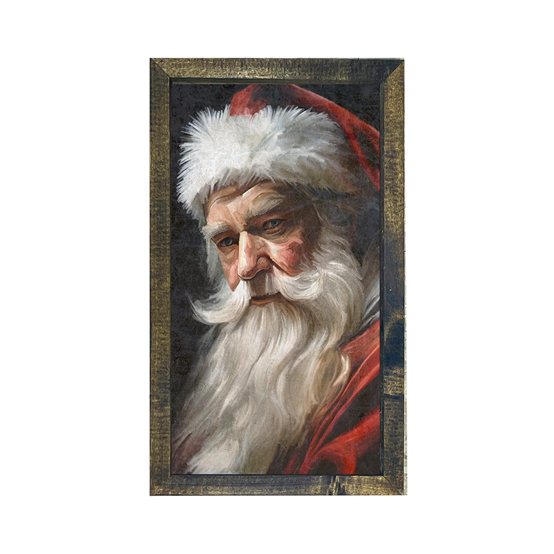 Santa with Black Background-Vertical Frame