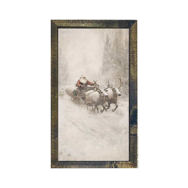 Sleigh Ride Santa - Vertical Frame