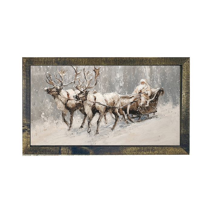 Sleigh Ride in Forest - Horizontal Frame