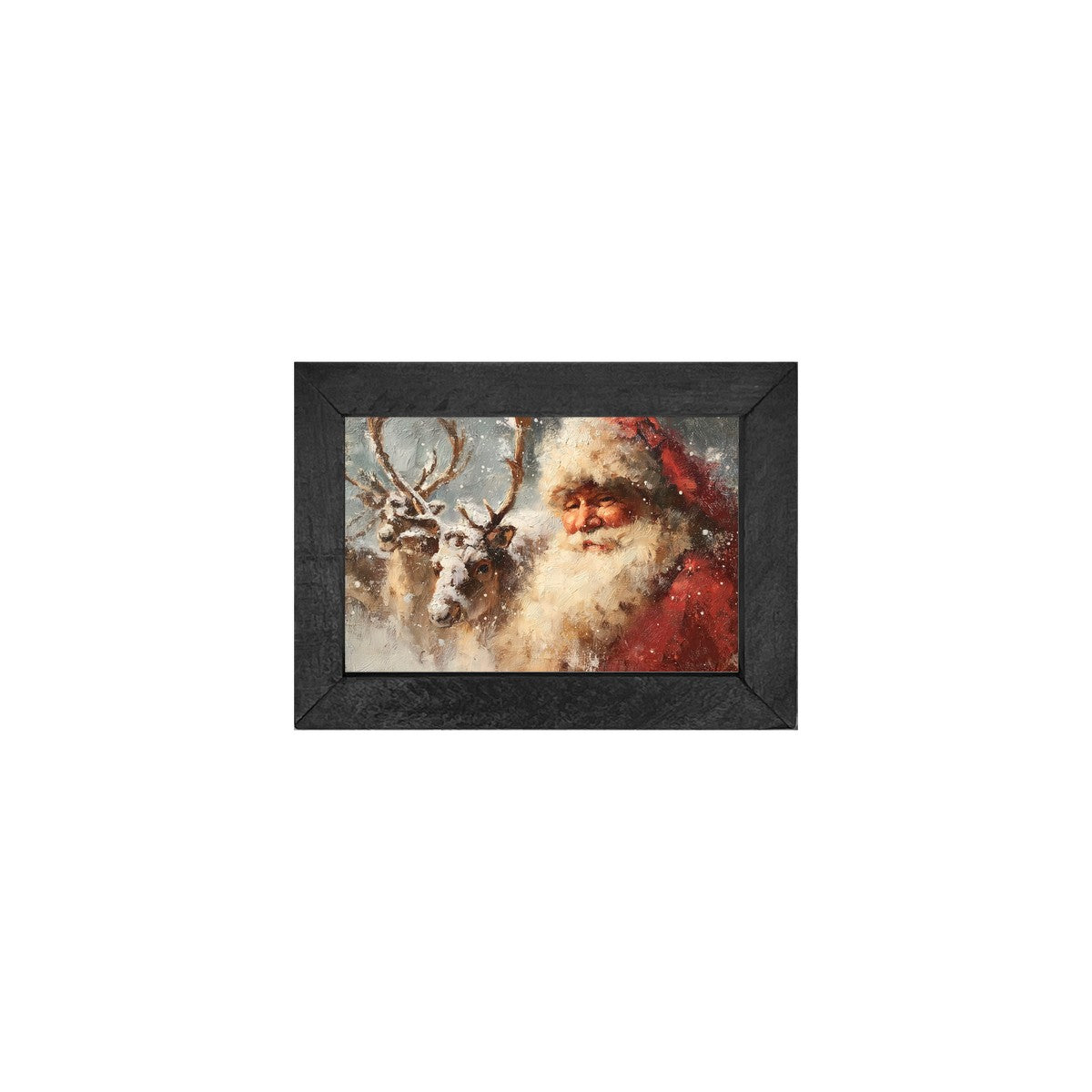 Santa and Three Reindeer - Horizontal Frame