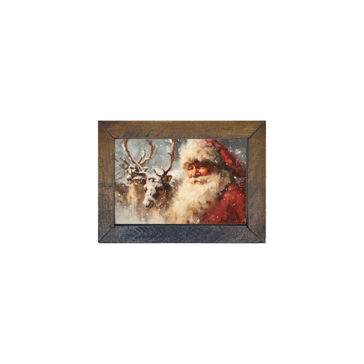Santa and Three Reindeer - Horizontal Frame