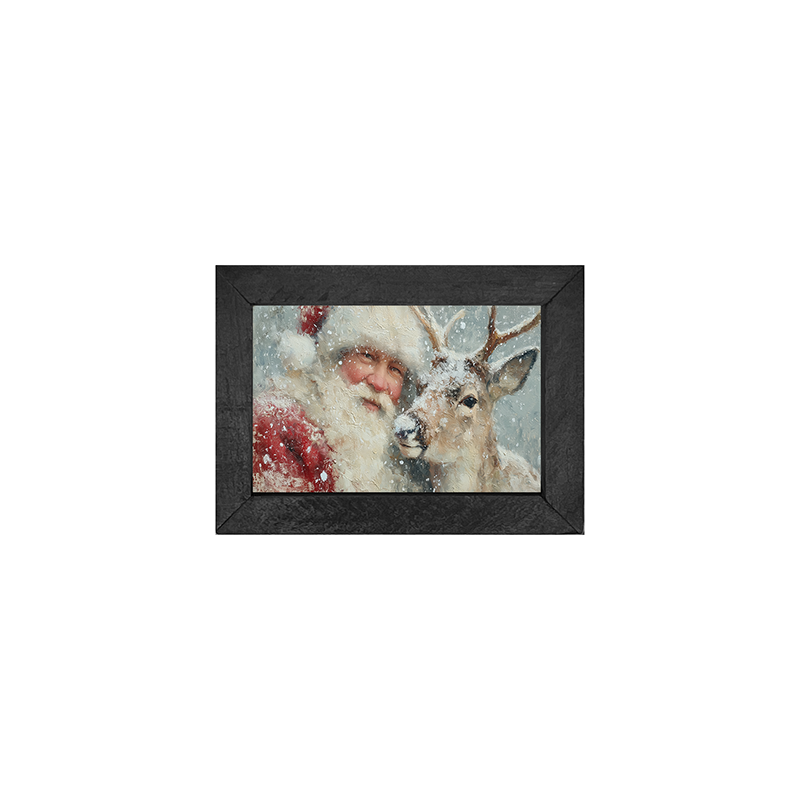 Santa and a Reindeer - Horizontal Frame