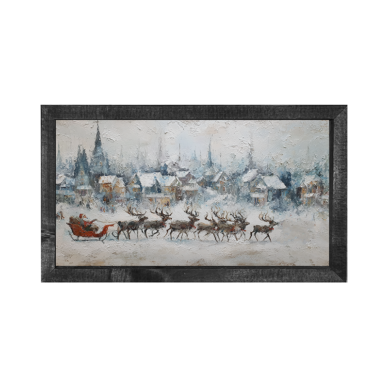 Santa Dashing by the Town - Horizontal Frame