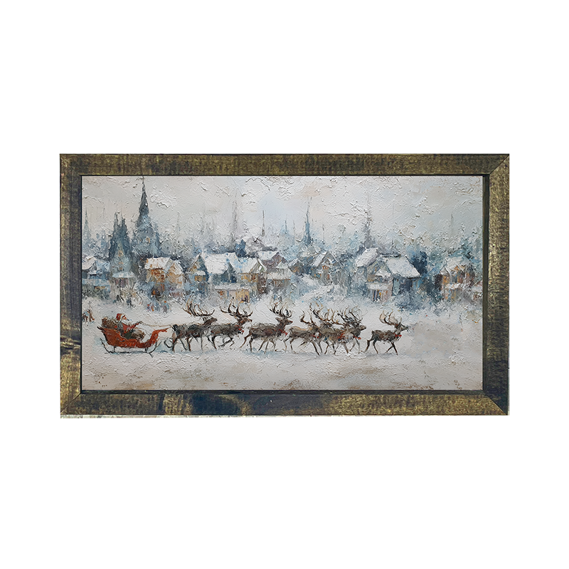 Santa Dashing by the Town - Horizontal Frame