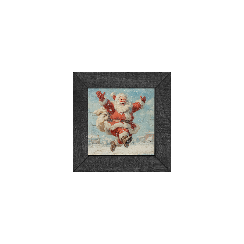 Snowy Santa Dashing through the Snow - Square Frame
