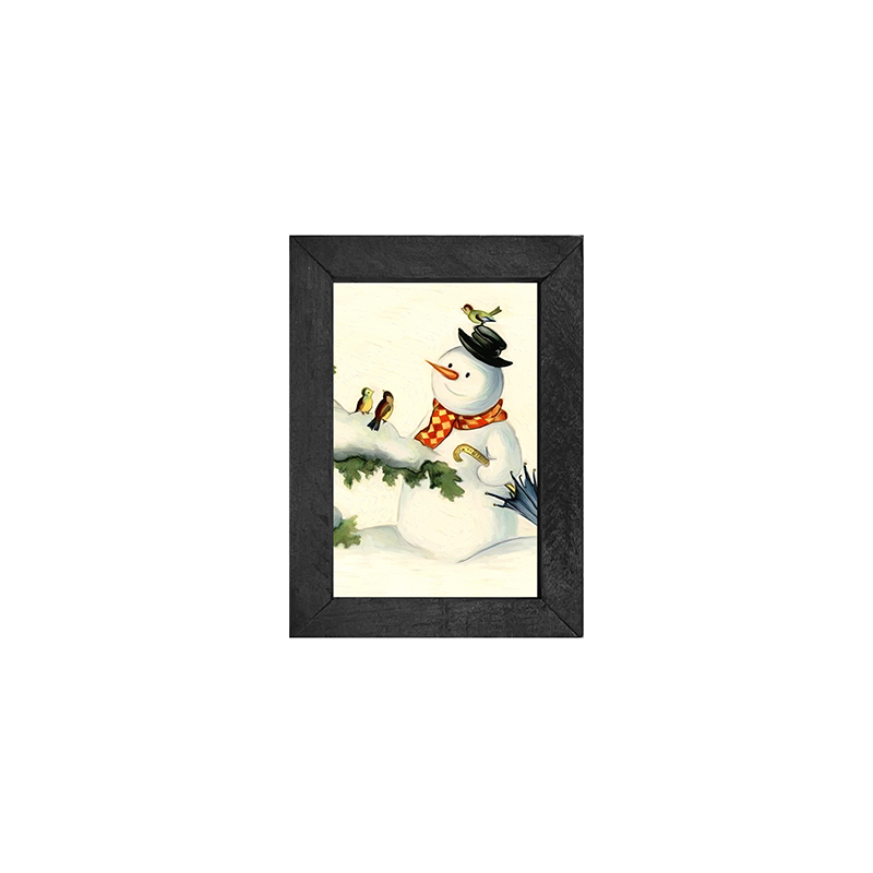Snowman with birds