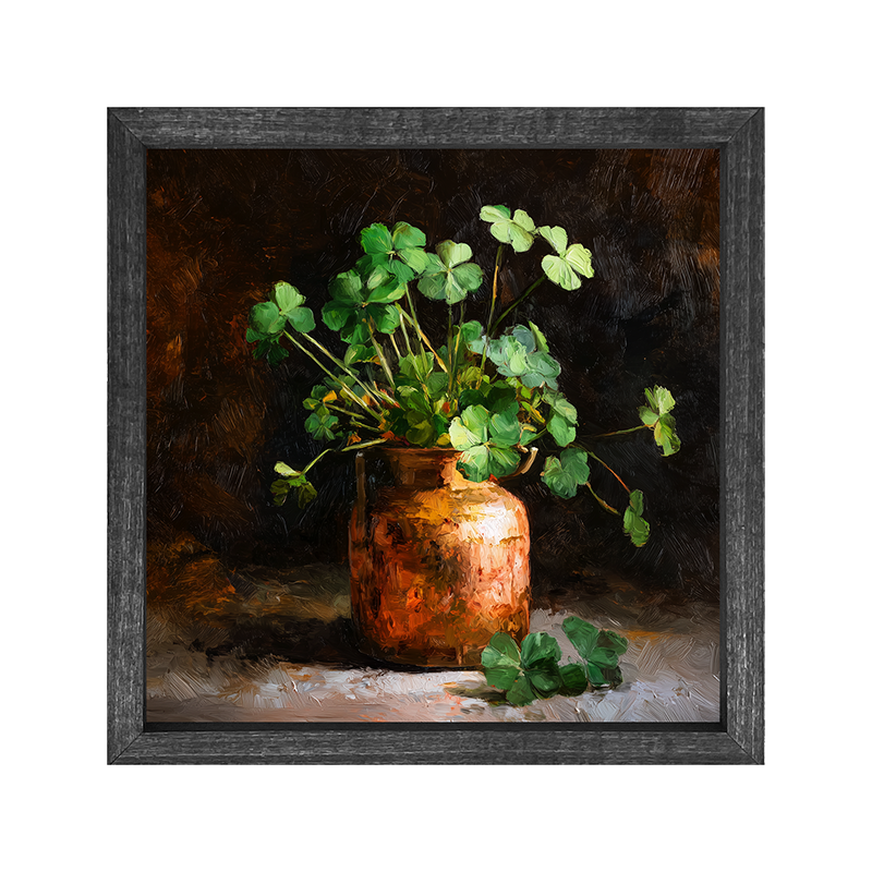 Copper Jar with Clovers