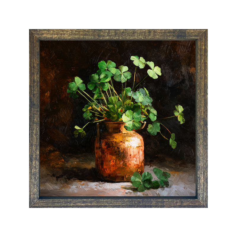 Copper Jar with Clovers