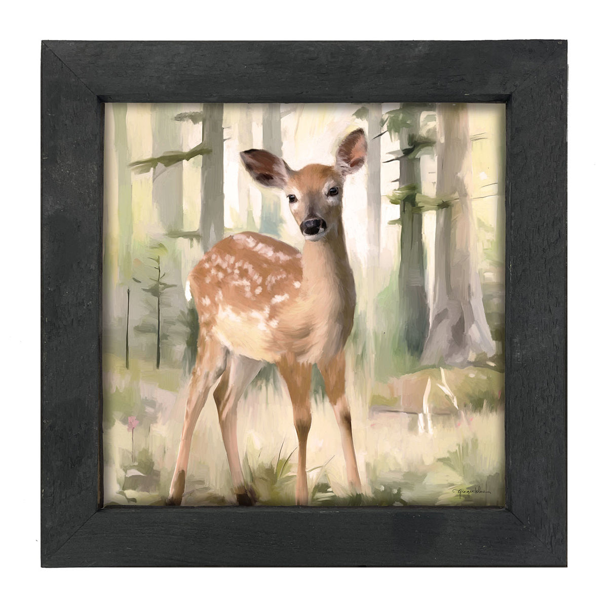 Deer in a Forest - Framed art