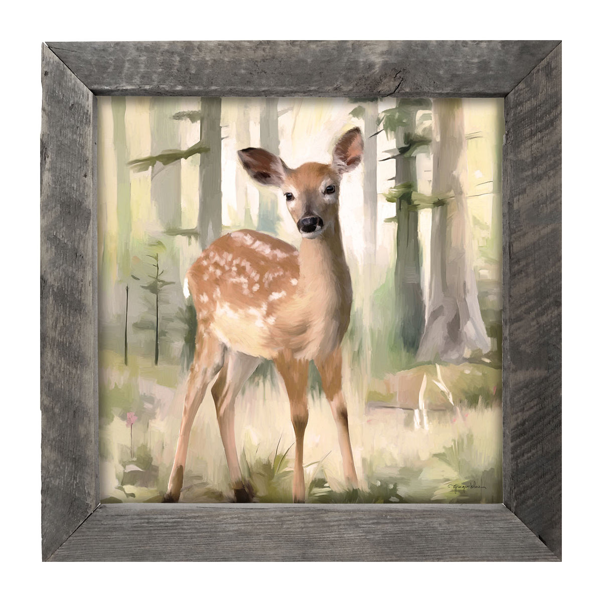 Deer in a Forest - Framed art