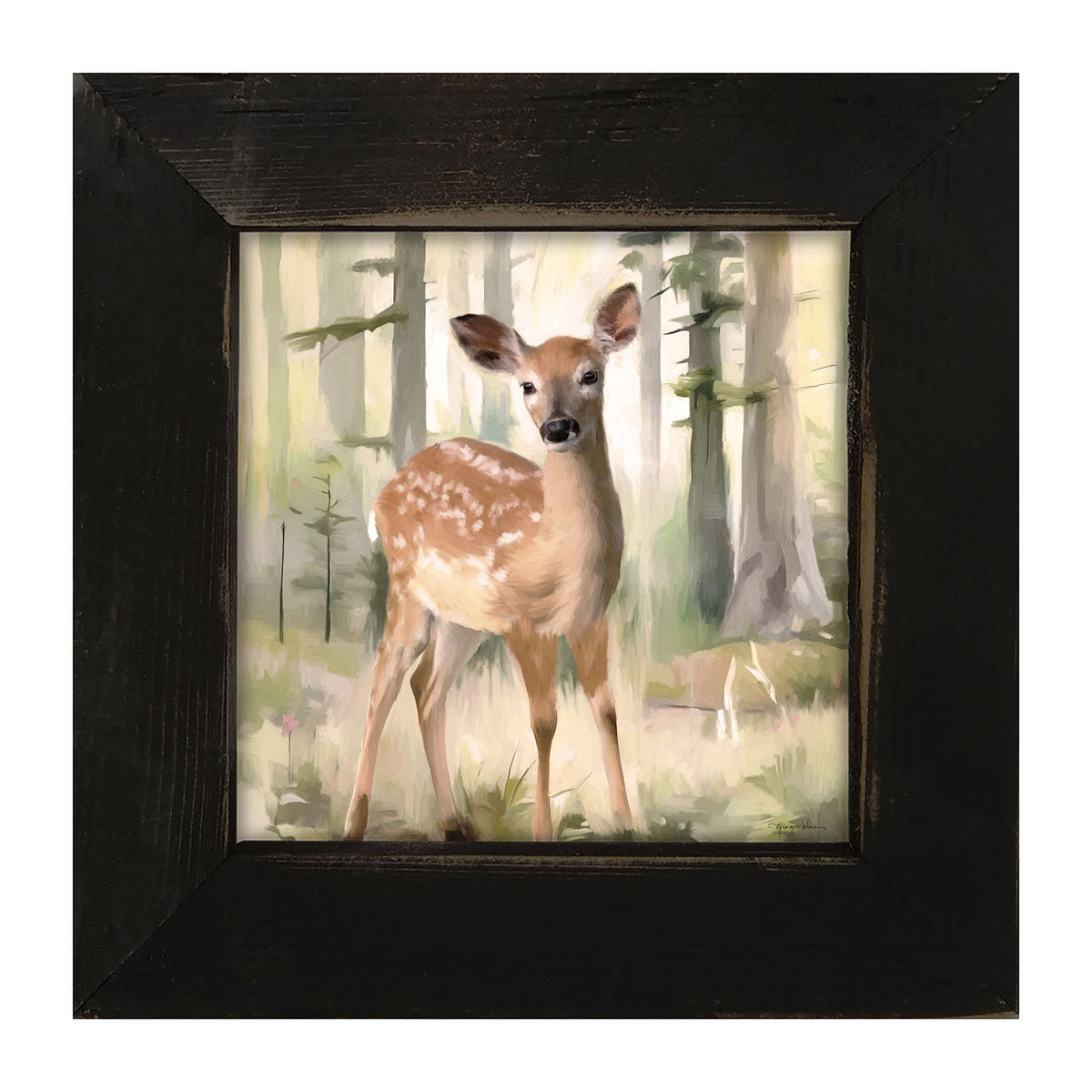 Deer in a Forest - Framed art