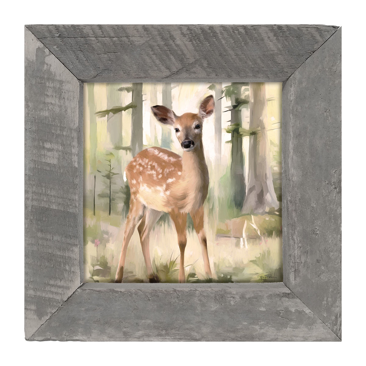 Deer in a Forest - Framed art
