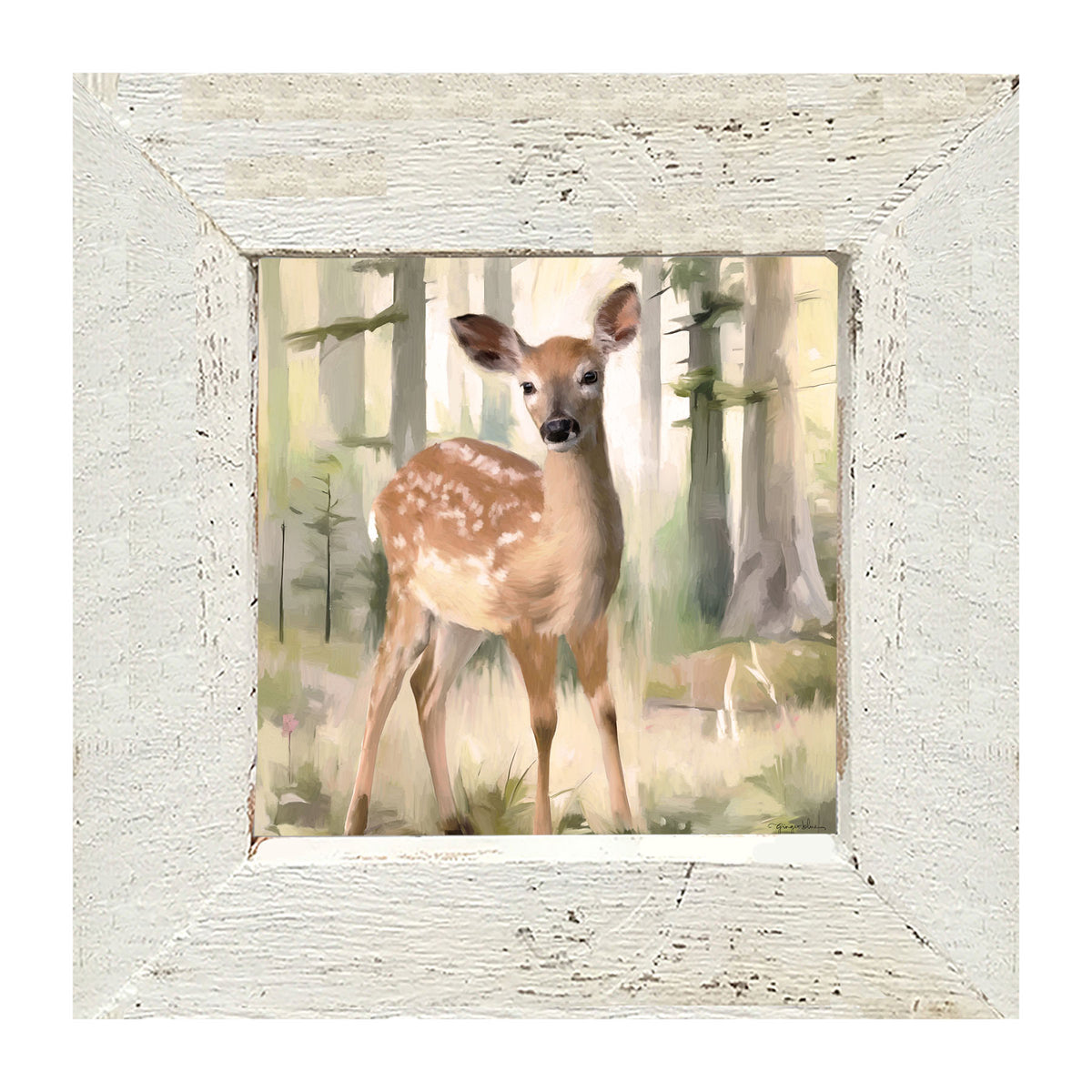 Deer in a Forest - Framed art